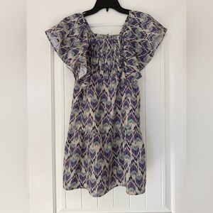 Purple and cream Patterned Kids Dress